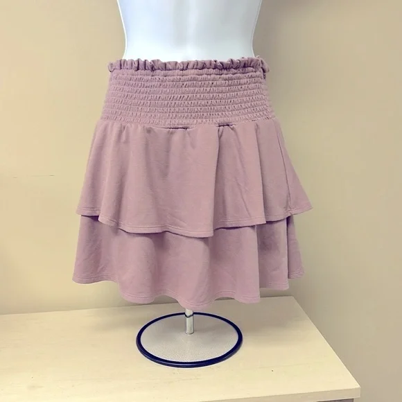 As U Wish Tiered Mauve Skirt - Picture 1 of 4